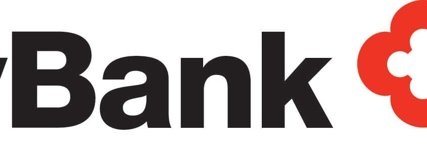 KeyBank logo, black text with red key
